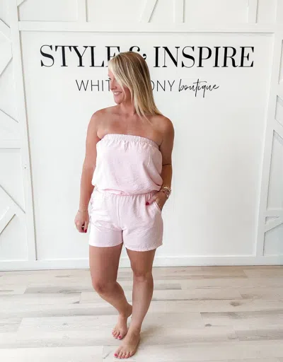 Wasabi + Mint Maria Pinstripe Shorts In Pink