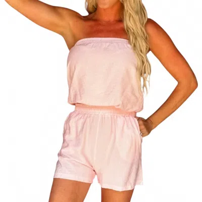 Wasabi + Mint Savannah Pinstripe Short Set In Pink