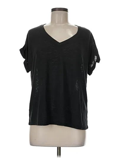 Pre-owned Wasabi + Mint Short Sleeve Top Black V Neck Tops