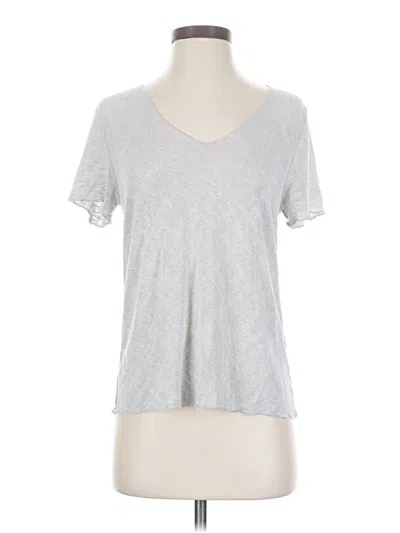 Pre-owned Wasabi + Mint Short Sleeve Top Silver V Neck Tops