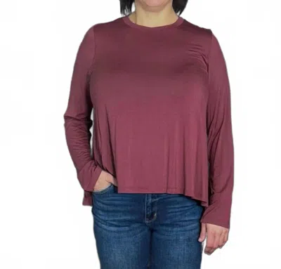 Wasabi + Mint Soft Spoken Top In Mahogany In Burgundy