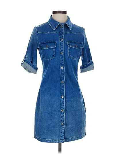 Pre-owned Wash Lab Casual Dress In Blue