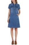 Wash Lab Denim Ace Button Front Denim Shirtdress In Ace Blue