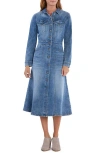 Wash Lab Denim Amalie Long Sleeve Denim Dress In Retro Blue