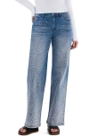 Wash Lab Denim Animal Print Straight Leg Jeans In Shark Leopard