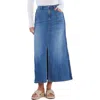 Wash Lab Denim Braided Denim Maxi Skirt In Cottage Denim