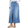 Wash Lab Denim Braided Denim Maxi Skirt In Surf Denim