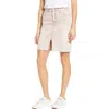 Wash Lab Denim Button Fly Skirt In Iced Mocha