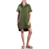 Wash Lab Denim Clean Denim Shirtdress In Green