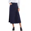 Wash Lab Denim Delphine Side Pleat Denim Maxi Skirt In Denim Black