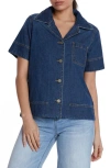 Wash Lab Denim Denim Bowling Shirt In Bahama Blue