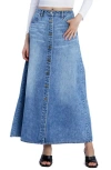 Wash Lab Denim Denim Maxi Skirt In Atlantic Blue
