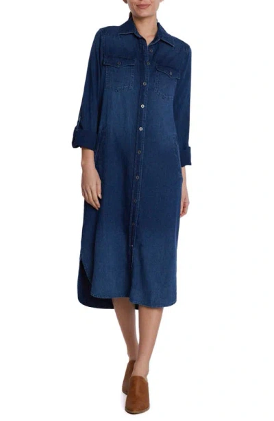 Wash Lab Denim Denim Midi Shirtdress In Fairbanks Blue