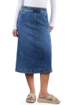 Wash Lab Denim Denim Midi Skirt In Shark Blue