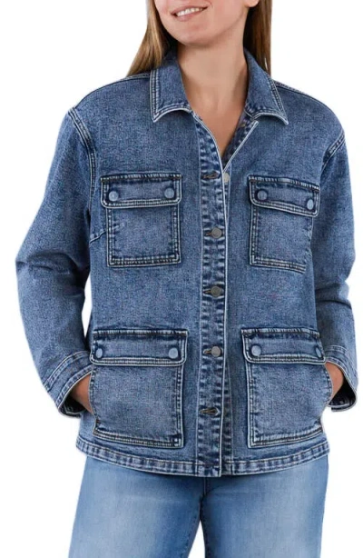 Wash Lab Denim Denim Rider Jacket In Turf Blue