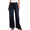 Wash Lab Denim Drawstring Waist Wide Leg Jeans In Blue