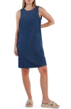 Wash Lab Denim Little Denim Shift Dress In Dark Wash Blue