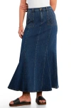 Wash Lab Denim My Queen Denim Maxi Skirt In Blue