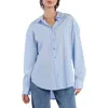 Wash Lab Denim Oversize Stripe Shirt In Sky Blue Stripe