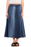 Wash Lab Denim Patchwork Denim Maxi Skirt