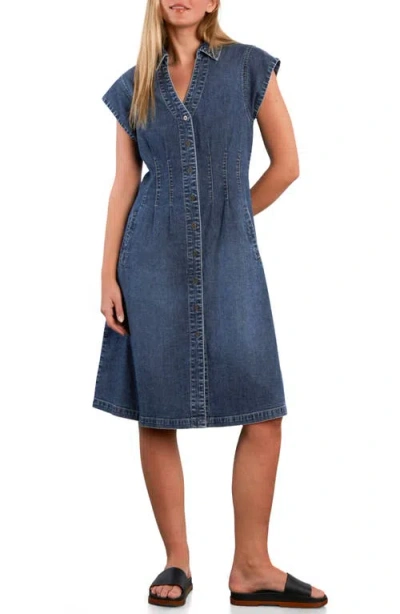 Wash Lab Denim Perfect Pleats Denim Dress In Blue