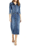 Wash Lab Denim Piece Dyed Denim Dress In Blue Denim