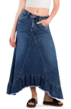 Wash Lab Denim Pieced Ruffle Denim Maxi Skirt