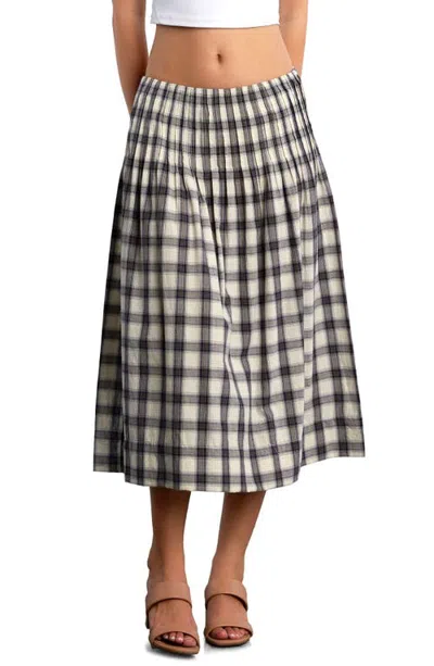 Wash Lab Denim Pintuck Midi Skirt In Blue