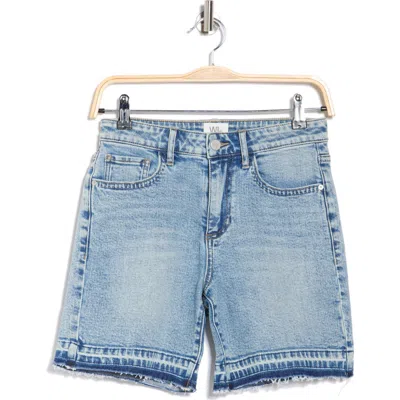Wash Lab Denim Release Hem High Waist Mid Length Denim Shorts In Blue