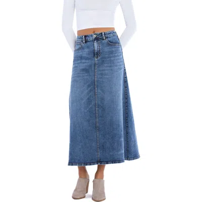 Wash Lab Denim Remi Denim Maxi Skirt In Remi Blue