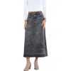 Wash Lab Denim Remi Denim Maxi Skirt In Remi Grey