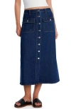 Wash Lab Denim Sailor Button Front Maxi Denim Skirt In Ahoy Blue
