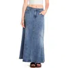 Wash Lab Denim Seamed Denim Maxi Skirt