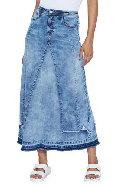 Wash Lab Denim Selma Overlay Acid Wash Denim Skirt