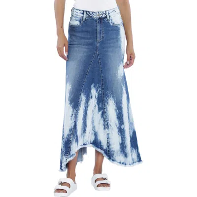 Wash Lab Denim Selma Storm Denim Midi Skirt In Blue