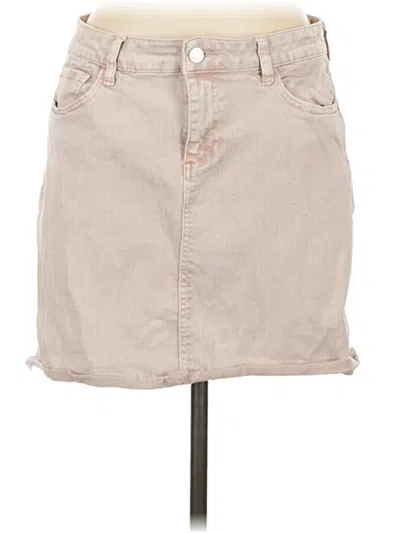 Pre-owned Wash Lab Denim Skirt In Tan