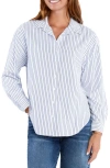 WASH LAB DENIM WASH LAB DENIM SLICK STRIPE COTTON BLEND BUTTON-UP SHIRT