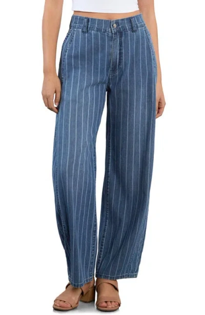 Wash Lab Denim Sweetheart Stripe Barrel Leg Jeans In Blue