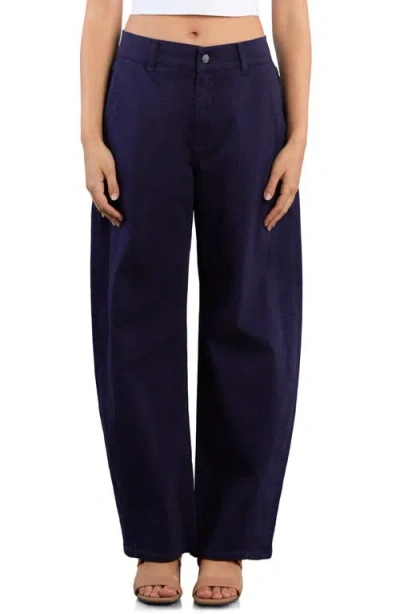 Wash Lab Denim Sweetheart Stripe Barrel Leg Jeans In Black