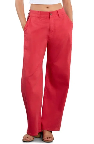 Wash Lab Denim Sweetheart Stripe Barrel Leg Jeans In Red