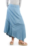 Wash Lab Denim The Jitterbug Panel Denim Maxi Skirt In Blue