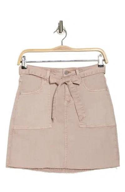Wash Lab Denim Tie Belt Miniskirt In Gray
