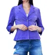 Wash Lab School Boy Denim Blazer In Washed Purple Gem In Multi