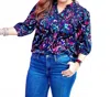 Washco Abstract Smocked Blouse In Multi In Multi