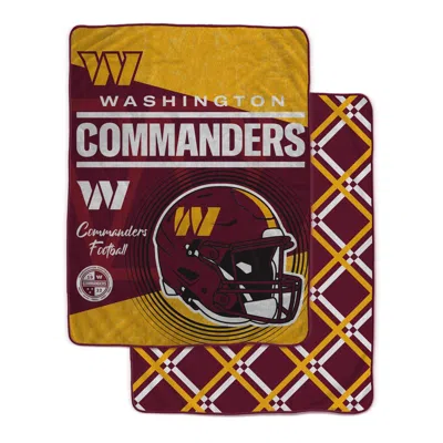Washington Commanders Nfl Team Helmet Fleece Blanket 60x80 In Burgundy