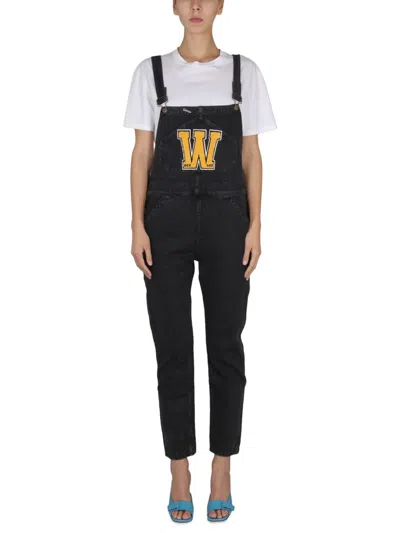 Washington Dee Cee Dungarees With Logo In Black