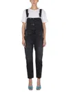 Washington Dee Cee Logo-patch Denim Dungarees In Black