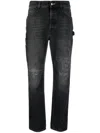 Washington Dee Cee Distressed-effect Straight-leg Jeans In Black