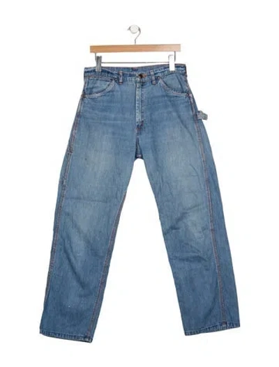 Pre-owned Washington Dee Cee Mid-rise Straight Leg Jeans In Blue