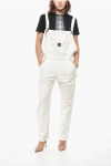 Washington Dee Cee Solid Color Denim Jumpsuit With Logoed Buttons In White